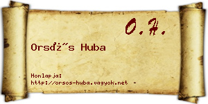 Orsós Huba névjegykártya